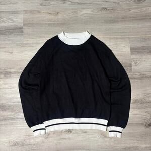 Black White Striped HAEOF Sweater Casual Knit Pullover